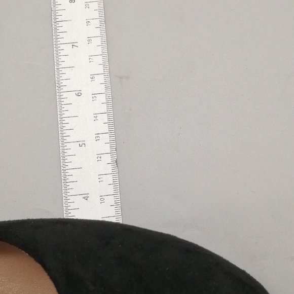 Womens Heels Black Faux Suede Mary Jane Round Toe Block Heel Bow EUR 43 NEW‎ - Picture 7 of 10